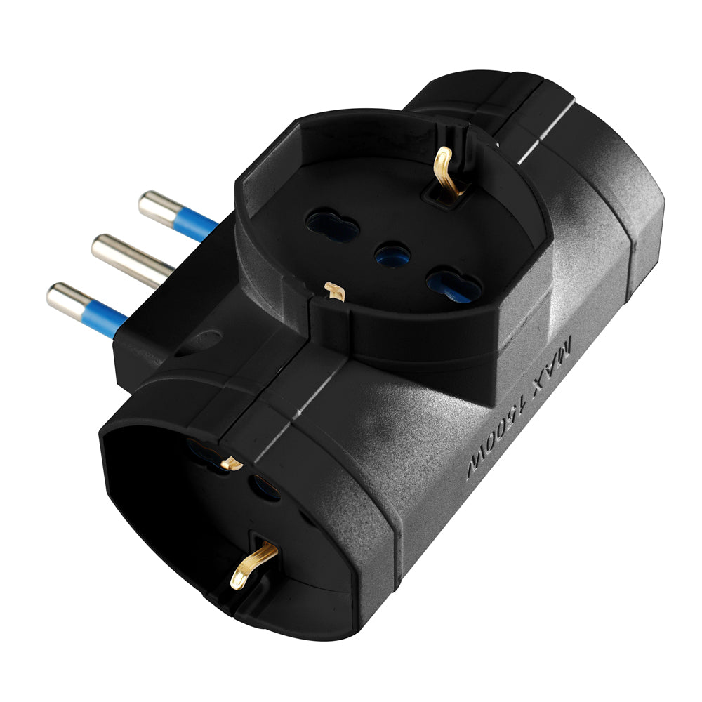 Adattatore Nero Plurist. Spina 16A + 3 Prese 10/16A - Polypool Adattatore Nero Plurist. Spina 16A + 3 Prese 10/16A - Polypool